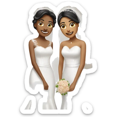 Two Latina brides wedding  sticker