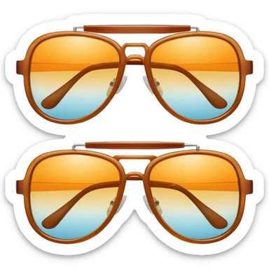Retro oversized 70s sunglasses with large tinted lenses and thick frames, aviator style sticker