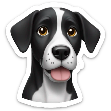 Black and white dog with one tall ear and one floppy ear  sticker
