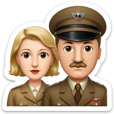 Hitler and his wife, Eva Braun sticker