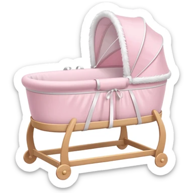 Light pink and white dreamy empty bassinet for a baby sticker