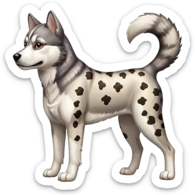 husky catahoula leopard dog sticker