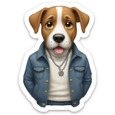 dog with informal clothes sticker