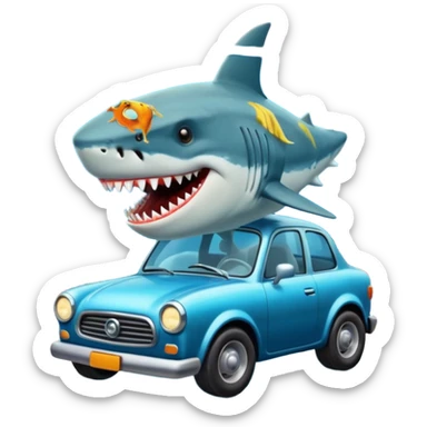 The megaladon driving a car sticker