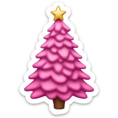 Pink Christmas tree sticker