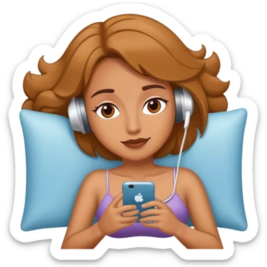 Mujer acostada con el teléfono  sticker