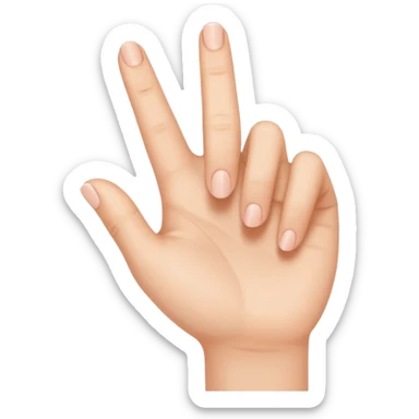 Hand making an L shape sticker