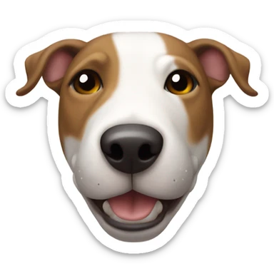 Bull terrier black head and brown brown round under the eyes sticker