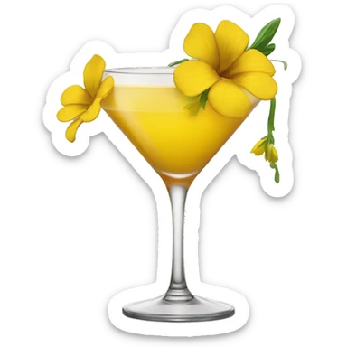 Cocktail with yellow flowers sticker