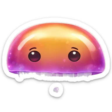 Jellyfish with sparkles and bubbles  sticker