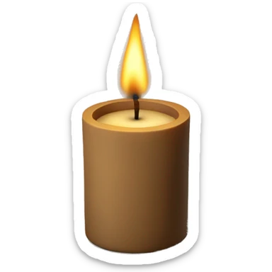 candle in brown concrete ridged vessel sticker