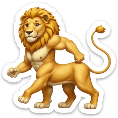 High resolution of   realistic full body lion distorted , no extra hybrid sticker