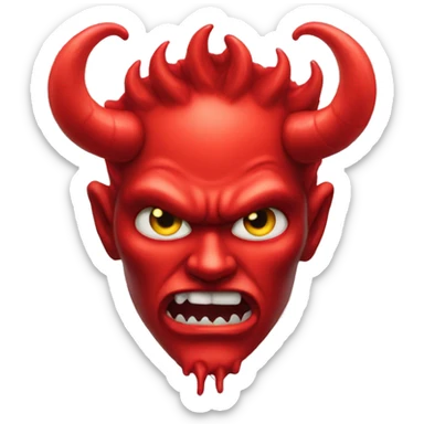 Devil horns emoji mixed with sweaty emoji sticker