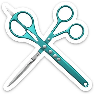 gardening scissors teal  sticker