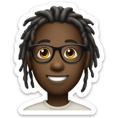 african kid with dreads and glasses sticker