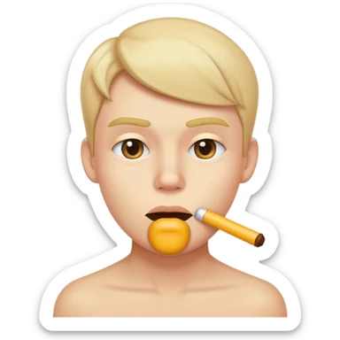 shh emoji with sharp jawlinne sticker