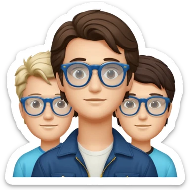 Billy hargrove and Steve harrington and mike in one Photo Wearing Glasses Looking cool and having Aura And yes the Cool glasses  sticker