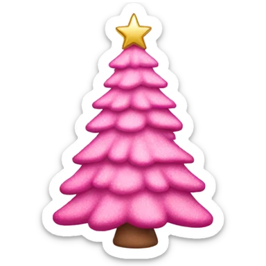 Pink Christmas tree sticker