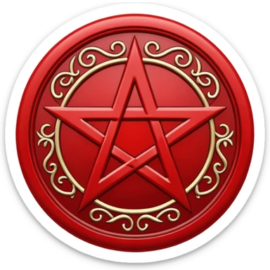 Red pentacle seal sticker