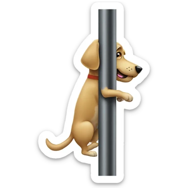 A dog pissing in a pole sticker