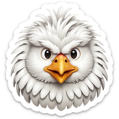 cheerful white chicken head sticker