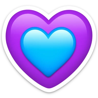 Animated sky blue heart emoji Inside purple heart emoji animated sticker