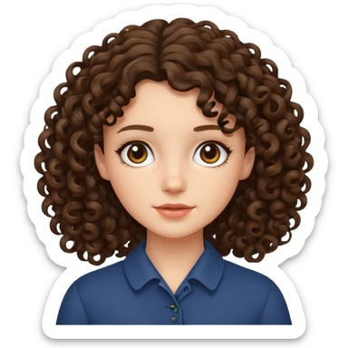 Emma brunette krøller sticker