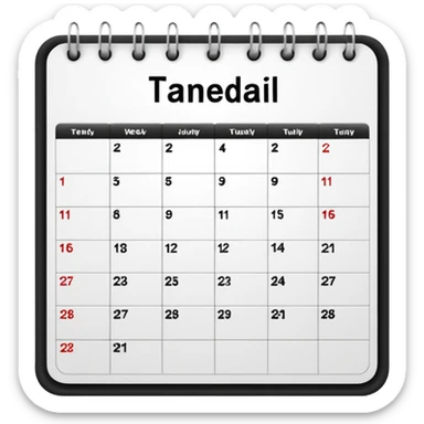 Weekly calendar sticker