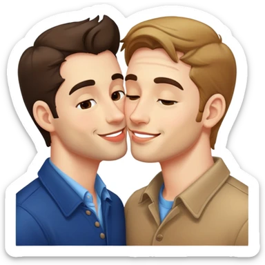 2 french guys kissing sticker