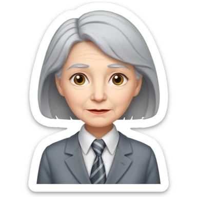 old woman with Necktie sticker