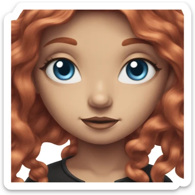 Redhead blue eyed witch sticker