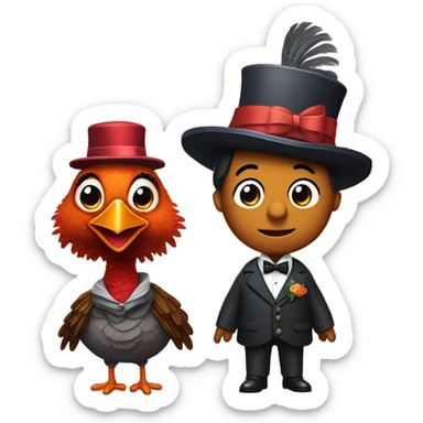 Mary poppins and Bert as Turkeys sticker