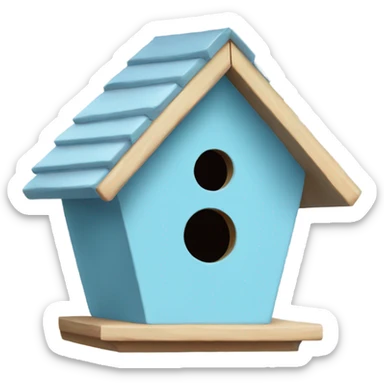 Pastel blue bird house sticker
