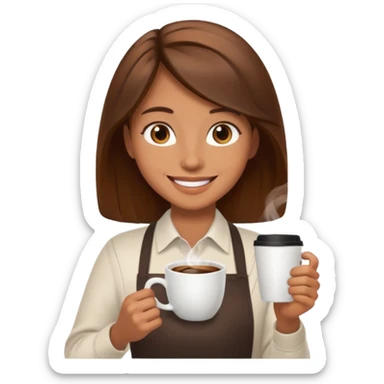 barista with only one big cup of coffee sticker