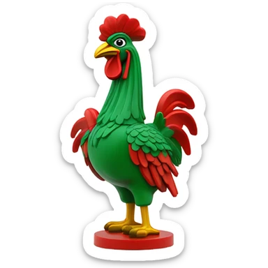 Green red roster Galo de Barcelos statue Portugal  sticker