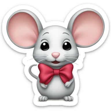 mouse with a bow sticker