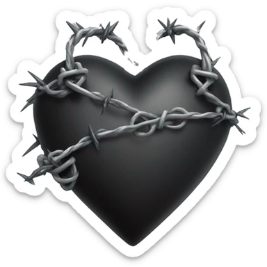 gothic heart with barbed wire sticker
