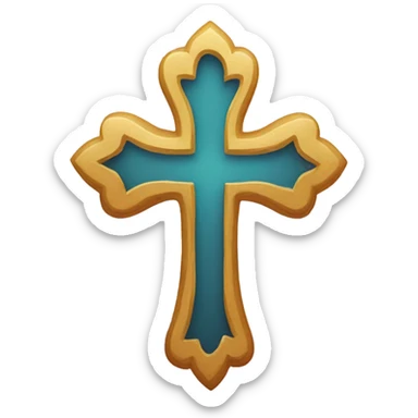 Orthodox cross and heart next to it sticker