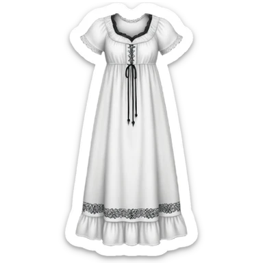White victorian nightgown with black grafiti design  sticker
