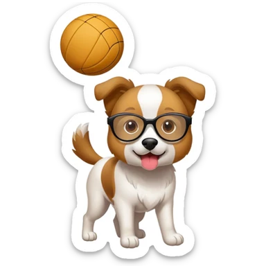 Un cane che gioca a pallavolo sticker