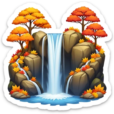 autumn waterfall sticker