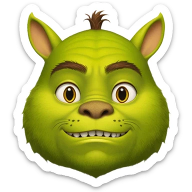 Gros chat qui ressemble à Shrek sticker