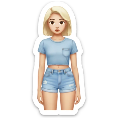 vintage light wash women's denim shorts sticker