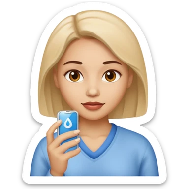 chronic diseases (diabets) woman iOS emoji style sticker