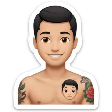 A man in tattoos handsome with flirty smile sticker