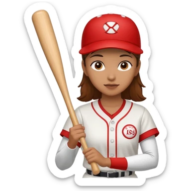 woman baseball player sticker