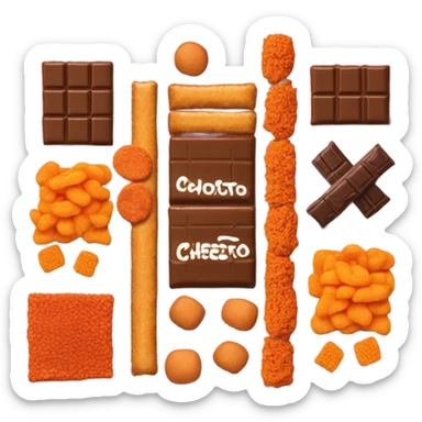 Chocolate and Cheetos sticker