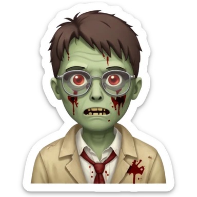 Zombie with glasses more visible glasses, some difference between zombie and glasses  sticker