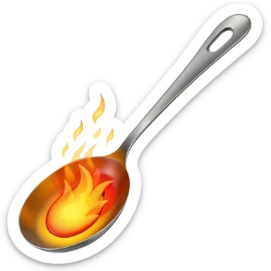 una cuchara grande con fuego sticker