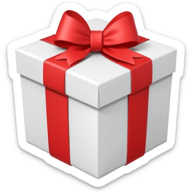 gift box with cute simple ribbon decoration sticker